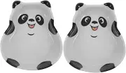 IMIKEYA 2PCS Set Panda Shaped Ceramic Sauce Dishes Set Cute Appetizer Plates for Dipping and Seasoning Easy to Clean Condiment Bowls for Home Hotels and Restaurants