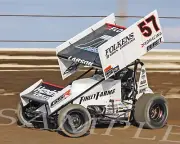 KYLE LARSON #57 FINLEY FARMS SPRINT CAR RACING ON TRACK 8X10 GLOSSY PHOTO #44W