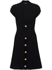 [Balmain] buttoned velvet mini dress 36 0Pa Black