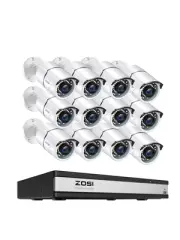 H.265+ 1080p 16 Channel Home Security Camera System with AI Human Vehicle Det...