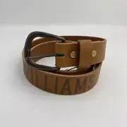 RM Williams Belt Mens Size 36 Brown Tan Leather Cowhide Buckle Wide Stone Hut