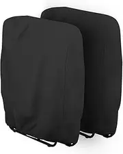 Outdoor Zero Gravity Folding Chair Cover WorthPlanet 2 Pack Waterproof Garden Folding Reclining Chair Cover Dustproof Lawn Zero Gravity Chair Cover with Storage Bag for All Weather Resistant W200030 (Black)