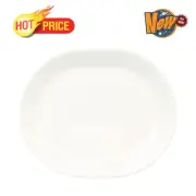Corelle 12.25" Serving Platter | Classic Winter Frost White | Triple-Layer Glass