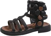 [IWIHMIV] Sandals Toddler Girl Princess Shoes Toddler Sandals Girls Gladiator Sandals Cute Sandals with Zipper Summer Shoes