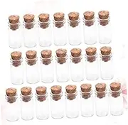 Cabilock 20PCS Clear Glass Wish Bottles with Cork Stopper Jars for DIY Craft Decoration for Jewelry Making Message Bottles and Wedding Favors