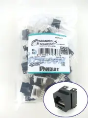 (PACK OF 25) Panduit NetKey NK688MBL-Q Cat6 Keystone Jack Module, Black ~STSI