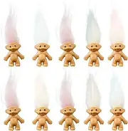 AEVBSOY 10 Pcs Lucky Troll Dolls Set Mini Troll Dolls PVC Vintage Troll Doll Mini Action Figures Cake Toppers for Party Favors School Projects Arts and Crafts Toys Collections Party Supplies