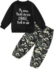 [wdehow] Toddler Kids Baby Boy Fall Outfits 1T 2T 3T 4T 5T Letter Print Long Sleeve Tops Camouflage Pants Winter Clothes Sets
