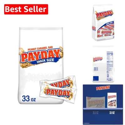 Individually Wrapped Peanut Caramel Snack Bars - 33 oz Bulk Bag for Celebrations