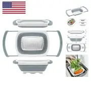 Collapsible Colander | Over The Sink Silicone Kitchen Strainers and Colanders...