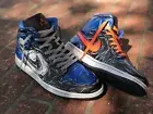 Nike Air Jordan 1 Retro Custom black Blue High 12 Off White Lava Red Breed Mid