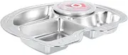 COLLBATH Stainless Steel Boys and Girls Food Plates Lunch Compartment Plate Safe Easy to Store