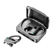 Q8 Wireless Bluetooth Earphones LED Digital Display Sports Stereo Earbuds - Black