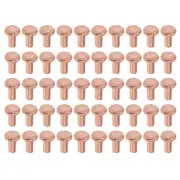 100 Pcs 1/8" x 15/64" Flat Head Copper Solid Rivets Fasteners