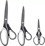 Craft Scissors Set of 3, All Purpose Scissor, Titanium Teflon Non-Stick Stainle