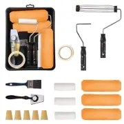 17 Pcs Paint Roller Kit, 9 Inch 4 Inch Paint Roller with Frame, Paint Supplie...
