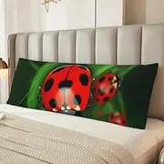Red Ladybug Body Pillow Cover Ultra Soft Microfiber Pillowcases Breathable Long Pillow Case Fuzzy Bed Pillow Protector with Zipper Full Body Pillowcase 20x54 Inches