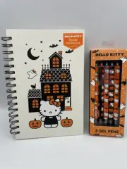 New Hello Kitty Halloween Spiral Notebook/Desk Notepad & NEW Gel Pen Bundle