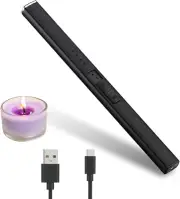 Windproof Long Stick Lighter, Electronic Lighter, USB Rechargeable, Electric Lig