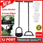 Lawn Aerator & Metal Edger Steel Spike Tool fit Garden Yard Farm Grass Seeding