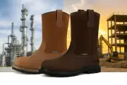 Men's Steel Toe Work Boots Waterproof Slip Resistant Wellington Pull On