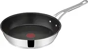 [Tefal] Jamie Oliver Cook's Classics Stainless Steel Frying Pan, 28 cm, Non-Stick Coating, Heat Indicator, 100% Safe, Riveted Silicone Handle, Oven-Safe, Induction Pan E3060634