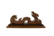 Wood Japanese Samurai Sword Holder Stand Katana Tanto Rack Dragon Shape 1 Tier