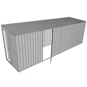 Build-a-Shed 1.5 x 6 x 2m Sliding Door Tunnel Shed With 1 Hinged Side Door - Zinc