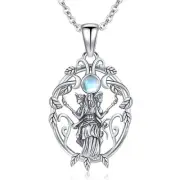 Hecate Necklace Sterling Silver Hekate Necklace Triple Moon Goddess Pagan Jew...
