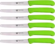 GRÄWE Table Knife Set of 6 for Cutting, Pack of 6 Bread Knives, Breakfast Knife with Serrated Edge, Knife 21 cm