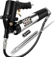 Bravex Professional Pneumatic Automatic Grease Gun, Continuous Cycle Heavy Duty 6000 PSI Air Compressor Grease Gun with Flex Hose 18 Inch