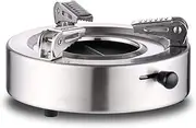 ICLIPE Outdoor Portable Mini Stove Stainless Steel Furnace Adjustable Firepower Lightweight Wind Proof for Camping Barbecue Hot Pot Outdoor Cooking Silvery