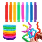 10-PCS Colorful Telescopic Tubes Fidget Toys Plastic Sensory Pop Tubes Stress