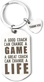 [yaozeio] Appreciation Coach Gifts Keychain for Him Her Thank You Keychains Gifts for Hockey PE Coaches Graduation Birthday Gift A Good Coach Can Change A Game A Great Coach Can Change A Life Key Ring