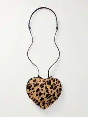 [Alaïa] Alaïa - Le Coeur Leopard-print Leather-trimmed Calf Hair Shoulder Bag - Leopard print - One size One size Animal print