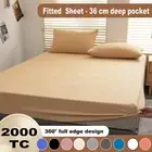 2000TC Bed Fitted Sheet Breathable 36CM Deep Pocket King/Queen/Double/Single