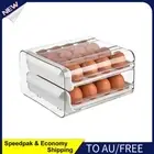 AU Egg Storage Box Double-Layer Drawer Type 32 Grid Egg Holder for Fridge (White