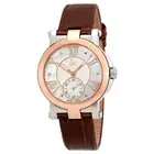 GUESS GC DEMOISELLE,SILVER+ROSE GOLD 2 TONE,CROC BROWN LEATHER WATCH X50004L1S