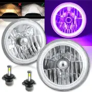 COB Purple LED Halo Headlights 6K 4000Lm LED Light Kit Fits 76-16 Jeep Wrangler (for: Jeep)