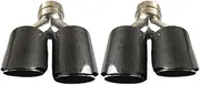 1 Pair Car Accessories Carbon Fiber Exhaust Tip Nozzles Rear Diffuser Stainless Steel Muffler Tip Compatible For Akrapovic Exhaust Tip(IN 51 OUT 76MM)