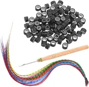FRCOLOR 13 Colorful Hair Extensions Micro Beads Girl Hair Accessories Crochet Hook Needle Colorful Hair Extensions Hair Accessories Kit Micro Hair Beads High Temperature Silk