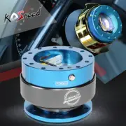 NRG STEERING WHEEL BALL LOCK QUICK RELEASE ADAPTOR GEN 2.0 TITANIUM RING BLUE