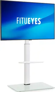32-60 Inch TV Stand with Mount: Swivel, Height Adjustable, Cable Management - White