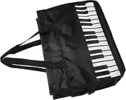 FRCOLOR Music Sheet Bag Stylish Storage Pouch for Sheet Music with Zipper Closure Piano Keyboard Pattern for Musicians The Go