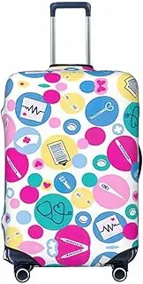 [CADREWY] Cute Nurse Print Travel Suitcase Cover Luggage Protector with Elastic Anti Scratch for Carry On, Black, X-Large