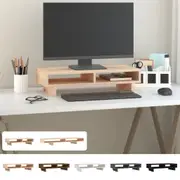 Monitor Stand Solid Wood Pine Rack Brown/White 100x27x14 cm/60x27x14 cm vidaXL
