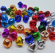 50 JINGLE BELLS Mix Bright Jewel Colors 15mm w/ Top Loop ~ Over 1/2" ~ Shiny