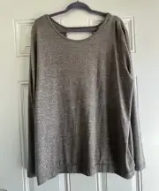 ZELLA Be Still Open Back Long Sleeve yoga Top Grey size XXL