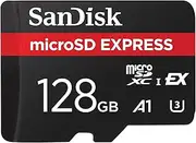 SanDisk microSD Express Card, 12GB mSD Card, Read speeds up to 880 MB/s, Write Speeds up to 480MB/s, Sustained Write 100MB/s, SanDisk QuickFlow Technology, ThermAdapt, UHS-I, U3, C10