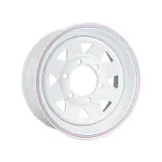 Sunrise Trailer 15" Sunraysia Steel Rim - Landcruiser 6 Stud, White Powder Coated - WRLC15P6